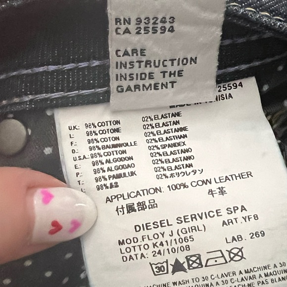 Kids new no tag unisex designer Diesel Floy J skinny jeans Sz 10 - Picture 7 of 8